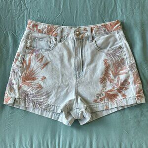 Highest Rise Mom Short Jeans Light Blue Embroidery American Eagle - LIKE NEW